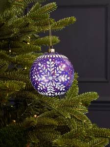 Boules de Noël bleues de taille moyenne, brillantes, décorations traditionnelles à suspendre - Product Image 6