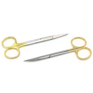 Ciseaux chirurgicaux ergonomiques AMETRINE SURGICAL à manche doré en acier inoxydable, certifiés CE Classe I, droits/courbés - Product Image 6