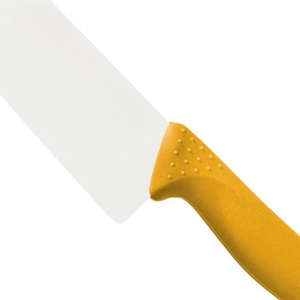 Couteaux de chef avec lame de 300 mm et manche ergonomique texturé jaune pour la découpe, le hachage et la préparation des aliments frais dans les cuisines commerciales - Product Image 6