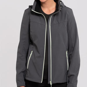 Women's <b>Quilted</b> Breathable Softshell Sports Jacket with Hooded Collar Knitted Waterproof Nylon Lining <b>Winter</b> Fashion - Product Image 1