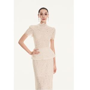 Nueva Ropa, Blusas y Camisas para Mujer, ODM LIZZIE, Blusa con Peplum de Encaje, Manga Corta, Encaje Floral, Blusas y Camisas para Mujer - Product Image 2