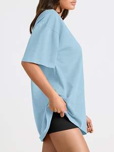 Camiseta con cuello en V para hombre, estilo hip hop, de secado rápido, transpirable, de corte regular, informal, suave, para fitness, ropa de verano, fina, para estar en casa, camisetas para mujer - Product Image 6