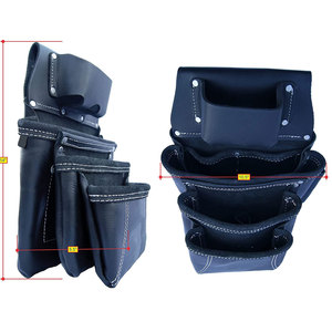 Heavy Duty Top Grain Leather <b>Tool</b> <b>Belt</b> 18 Pockets Hammer Holder Tape Clip - Product Image 3