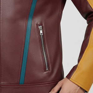 แจ็คเก็ตบอมเบอร์หนังแกะแท้ตกแต่งขนแกะสำหรับฤดูหนาวรุ่นล่าสุด แจ็คเก็ตหนังสำหรับผู้ชาย - Product Image 5