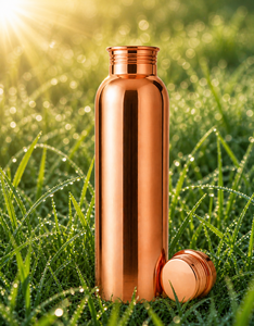 Botella de Agua de Cobre con Diseño Martillado, 99.30% Cobre Puro para Beber Agua - Product Image 1