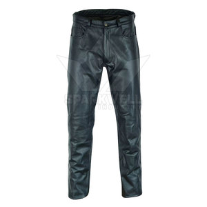 Versatile Men Leather <b>Pants</b> Comfortable Straight Leg Design For Riding Fashion Daily Wear And Outdoor Use - Product Image 2