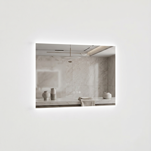 Riel Modern Polished Solid Wood Bathroom Vanity Illuminated LED <b>Mirror</b> Ceramic Basin Wall-Mounted School Hospital Warehouse - Product Image 2
