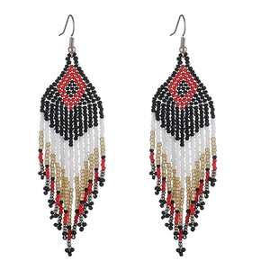 Pendientes Artesanales Clásicos Étnicos de Algodón con Cuentas, Ligeros, con Forma de Mariposa, Bordado de Cuentas, Estilo Personalizable 1 - Product Image 5