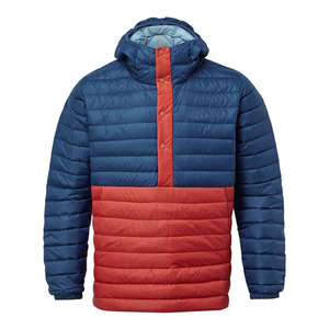 Chaqueta Acolchada con Capucha para Hombre, Diseño Color Block, Invierno, Casual, Resistente al Viento, Relleno Grueso de Poliéster, Corte Regular, Cierre de un Solo Botón - Product Image 1