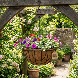 Paniers suspendus en fibre de coco, 100% naturels, ronds, en fibre de coco pour plantes - Product Image 2