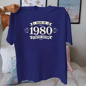 1980 LIMITED EDITION design pure cotton women's <b>Tshirt</b> comfort fit - Product Image 4