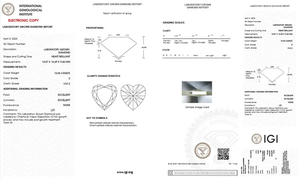 Bijoux en diamant Dada, diamant cultivé en laboratoire de 13,00 carats, taille cœur, certifié IGI, diamant non monté E VVS2, bague de fiançailles en forme de cœur - Product Image 6