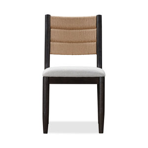 Lot de 2 chaises de salle à manger tissées artisanalement Série de chaises d'appoint au design naturel - Product Image 1