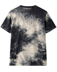 T-shirt personnalisé noir beige tie-dye délavé pour homme, en coton, style streetwear décontracté, col rond, manches courtes, tee-shirt tendance été - Product Image 2