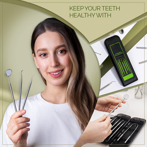 Kit de 6 Herramientas Dentales de Acero Inoxidable, Set de Limpieza Bucal con Removedor de Placa, Limpiador de Sarro, Espejo, Raspador de Lengua y Estuche - Product Image 5