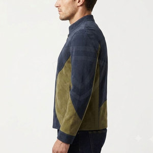 Custom <b>Suede</b> <b>Leather</b> <b>Jacket</b> Featuring Modern Stand Collar Premium Soft Texture For Stylish Casual Outfits And Streetwear - Product Image 5