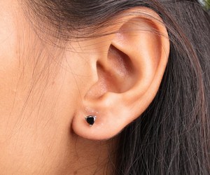 Elegant Luxury Trillion Halo <b>Stud</b> <b>Earrings</b> Pair Bohemian Style Natural Enhanced <b>Black</b> Diamond <b>Studs</b> <b>Earring</b> Pair Gift For Her - Product Image 3