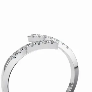 <b>Split</b> Elegance Lab Grown Diamond <b>Ring</b> 14 Brilliant Cut Diamonds IGI Certified VVS Clarity 14K Gold Luxury Women's Wedding <b>Ring</b> - Product Image 3