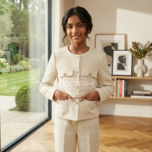 Blazer de Tweed Transpirable de Doble Botonadura con Cuello Redondo y Manga Larga para Hermanas de la Hermandad Griega Cosh International - Product Image 3