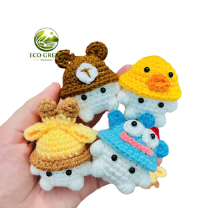 พวงกุญแจตุ๊กตาสัตว์น่ารัก หมี กระต่าย กบ ถักโครเชต์ ทำมือ สำหรับตกแต่งกระเป๋าเป้สะพายหลัง - Product Image 3