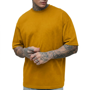 T-shirt en coton uni bleu marine à col rond et manches courtes pour homme, coupe classique, style décontracté - Product Image 5