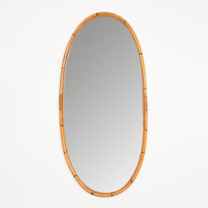 Miroir élégant et pratique à prix abordable, accessoire de maison en rotin, miroir sur pied pleine longueur. - Product Image 5