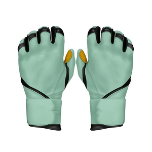 Long Cuff Baseball Batting Gloves Customized Logo Goatskin Leather Unisex Adult Breathable Ambidextrous <b>Hook</b> & Loop Closure - Product Image 1