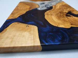 Planche à découper rectangulaire en résine de bois 100% naturelle - Durable, écologique, facile à nettoyer, passe au lave-vaisselle, pour viande, fruits, fromage - Product Image 5