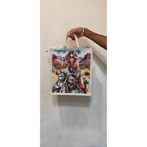 กระเป๋าผ้าแคนวาสขนาดเล็กแบบปรับแต่งได้ เป็นมิตรกับสิ่งแวดล้อม พร้อมลวดลายอินเดียดั้งเดิมที่วาดด้วยมืออย่างสวยงาม  กระเป๋าแบบปรับแต่งได้ที่เป็นมิตรกับสิ่งแวดล้อม - Product Image 1