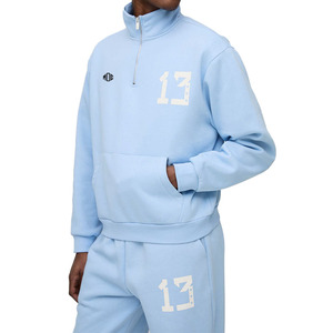 Conjuntos de Chaqueta con Cremallera de 1/4 y Pantalones de Chándal para Hombre, de Forro Polar Grueso, Estilo Urbano, Venta al por Mayor, Proveedor OEM, Sudaderas con Capucha - Product Image 2