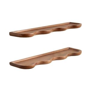 <b>Wall</b> <b>Mounted</b> Wooden Double Tier Storage Rack Display <b>Shelf</b> for Living Room Modern Handmade Easy Assembly OEM ODM - Product Image 1