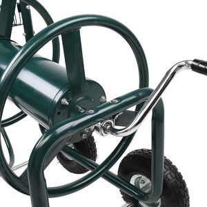 Carrello Porta Tubi a Quattro Ruote in Ferro Verde Scuro per Giardino - Product Image 6
