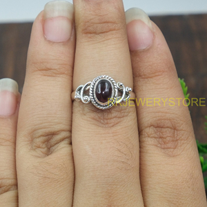 Natural <b>Garnet</b> Gemstone 925 Sterling <b>Silver</b> <b>Ring</b> Handmade Oval Cabochon <b>Garnet</b> <b>Ring</b> for Women Vintage Designer Red Stone Jewelry - Product Image 5