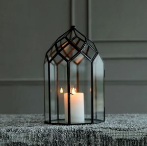 Vintage Antique <b>Mirror</b> Glass Candle Lantern Brass Metal Framed Lantern Candle Holder with Handle for Home Decor - Product Image 4