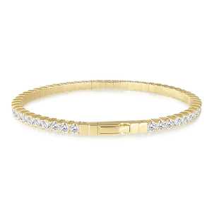 Brazalete de Diamantes Cultivados en Laboratorio, Certificados por IGI, Oro de 14K, Flexible, de Lujo, Alta Calidad, para Bodas y Fiestas, Estilo Elegante para Mujer - Product Image 4