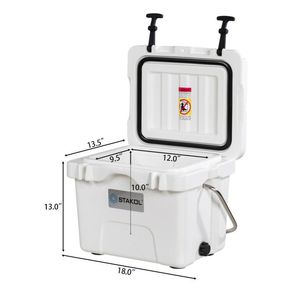16 Quart Portable Insulated <b>Cooler</b> <b>Box</b> 24 Can Capacity with 2 Cup Holders - Product Image 3