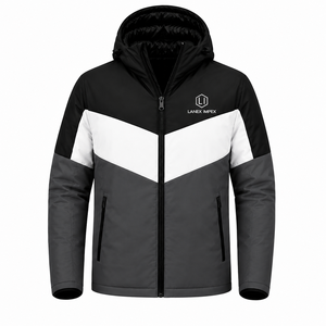 Men's Color Block Hooded Puffer Jacket Waterproof Windproof Winter Warm <b>Quilted</b> Outdoor Casual Coat OEM ODM Custom Logo - Product Image 2