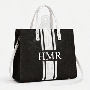 Heritage Masonic Regalia Greek Apparel Sisterhood Sorority Black <b>Tote</b> <b>Bag</b> With White Stripes Durable Polyester Canvas Style <b>Bags</b> - Product Image 4