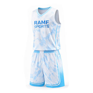 Maillots de basket-ball personnalisés avec logo brodé, design tendance, pour hommes, ensembles de maillots de basket-ball classiques, blancs, simples et unis - Product Image 1