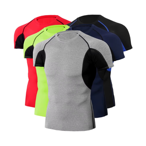 Maillot de sport respirant moulant pour musculation, course, gym, yoga, jogging, protection anti-UV en polyester/nylon - Product Image 6