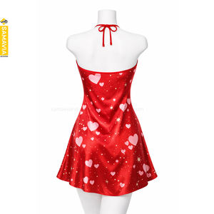 Camisón de Seda Satén Samavia para Mujer, Listo para Enviar, Estampado Romántico, Ropa de Dormir Personalizada, Fabricante Mayorista - Product Image 2