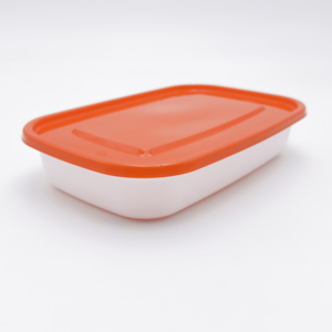 Conteneur de stockage alimentaire rectangulaire en plastique avec couvercle orange, matériau PP, vaisselle de qualité alimentaire - Product Image 3