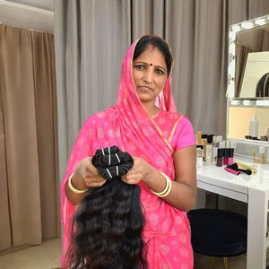 Paquetes ondulados crudos alineados con cutícula de un solo donante Extensiones de cabello humano Estilo de onda profunda suelta Fábrica directa de cabello humano de la India - Product Image 6