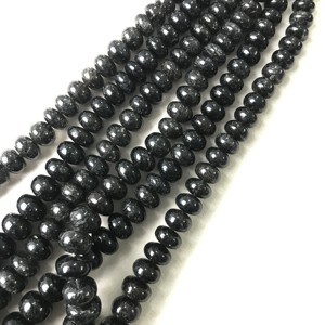 ลูกปัดรูไทล์สีดำธรรมชาติ 100% รับรองโดย IGI เกรด AAA ขนาด 6 มม.-14 มม. หินไฟสีดำ vivaaz Gems จาไปร ราชสถาน - Product Image 1