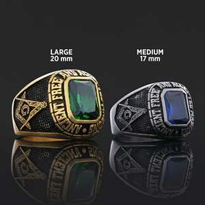 Bague Maçonnique BOJ 040 Personnalisée Unisexe, Bague Chevalière Maître Maçon du Texas, Style Hip Hop Argenté, Prix Bas - Product Image 2