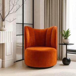 Precio de Fábrica para Sillón Giratorio <span class=keywords><strong>Regency</strong></span>, Diseño Moderno de Mediados de Siglo, Terciopelo Colorido, para Sala de Estar u Hotel, Garantía de 10 Años - Product Image 1