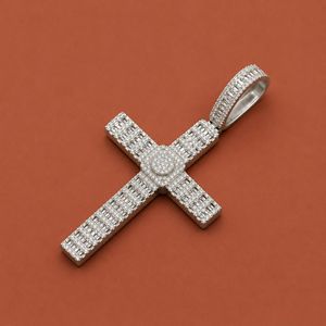 Nuevo Colgante Rectangular de Plata S925 con Incrustaciones de Diamantes Moissanite para Hombre y Mujer, Joyería Hip Hop - Product Image 2