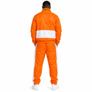 Men’s Orange Tracksuit 2 Piece Reflective Windbreaker Jogging Set <b>Summer</b> 100% Nylon Outfit Starter <b>Jacket</b> Vintage - Product Image 2