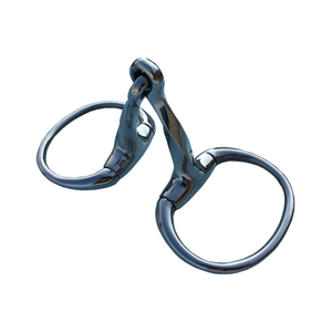 Bocado de acero inoxidable tipo Eggbutt con articulación retorcida para caballo, 5 pulgadas de longitud de boca - Product Image 1