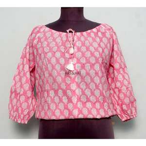 Hauts pour femmes vintage confortables et élégants avec imprimé floral, 100% coton, design respirant pour femmes actives, vente en gros - Product Image 1